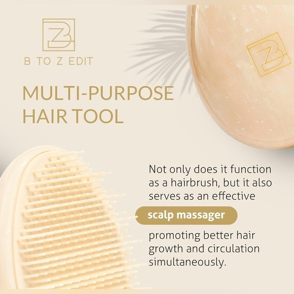 NEW B to Z Edit Mini Detangler Scalp Massager Hair Brush - Picture 4 of 9